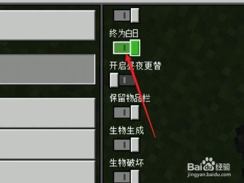 我的世界里怎么调永远白天