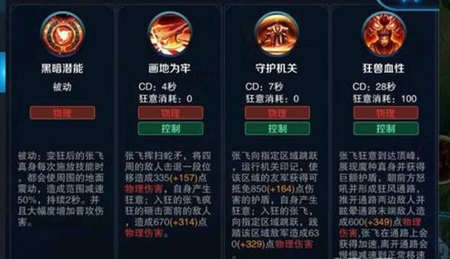 三国志幻想大陆 角色张飞的游戏技能详细情况