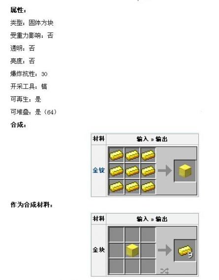 我的世界 金块怎么获得