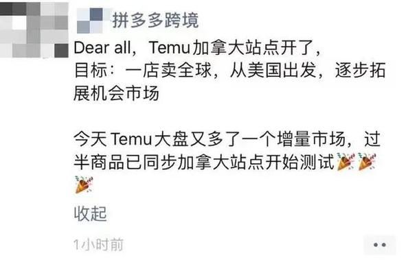 曝拼多多 Temu计划进军加拿大