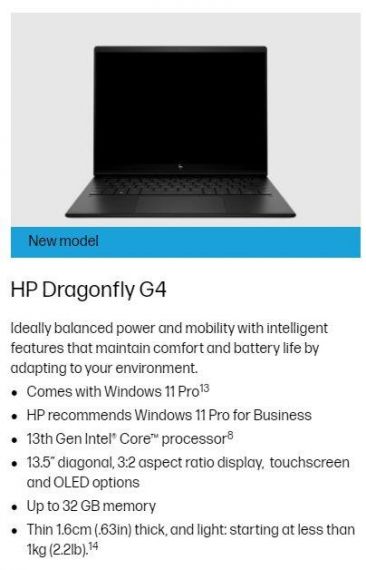 惠普发布新款 Dragonfly G4 笔记本：3:2 OLED 3K 屏，999g 重