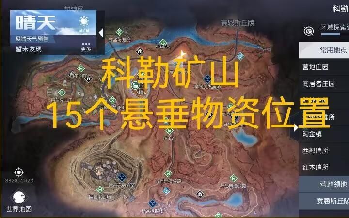 黎明觉醒悬垂物资在什么地方