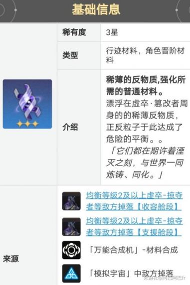 崩坏星穹铁道希儿升级材料介绍